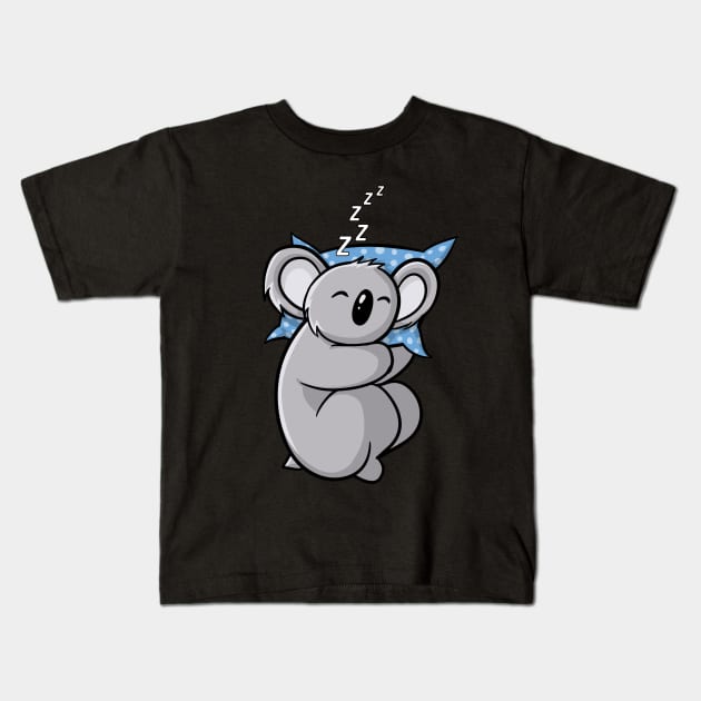 Lazy Koala Bear Kids T-Shirt by underheaven